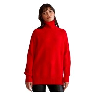 Polo Ralph Lauren NWT 10% Cashmere & 90% Wool Funnel Neck Red Sweater Large